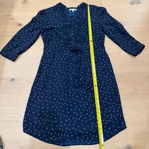 Your Story Navy Blue Dress with White Bird Pattern Small
